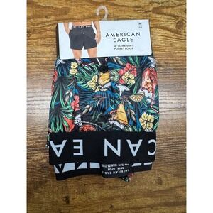 American Eagle Mens Ultra-Soft Pocket Boxer 4in Tropical Margarita Skull M 32-34